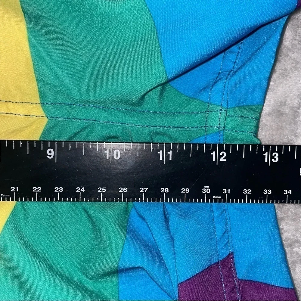 Rainbow Striped Pride Swim Surf Trunk Shorts Size Large Multi Color Beach